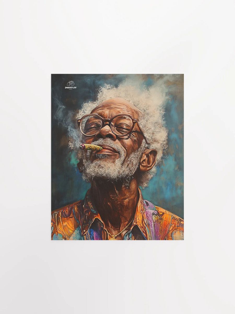 Elderly Black Man Smoking Blunt -Unframed Poster product image (1)