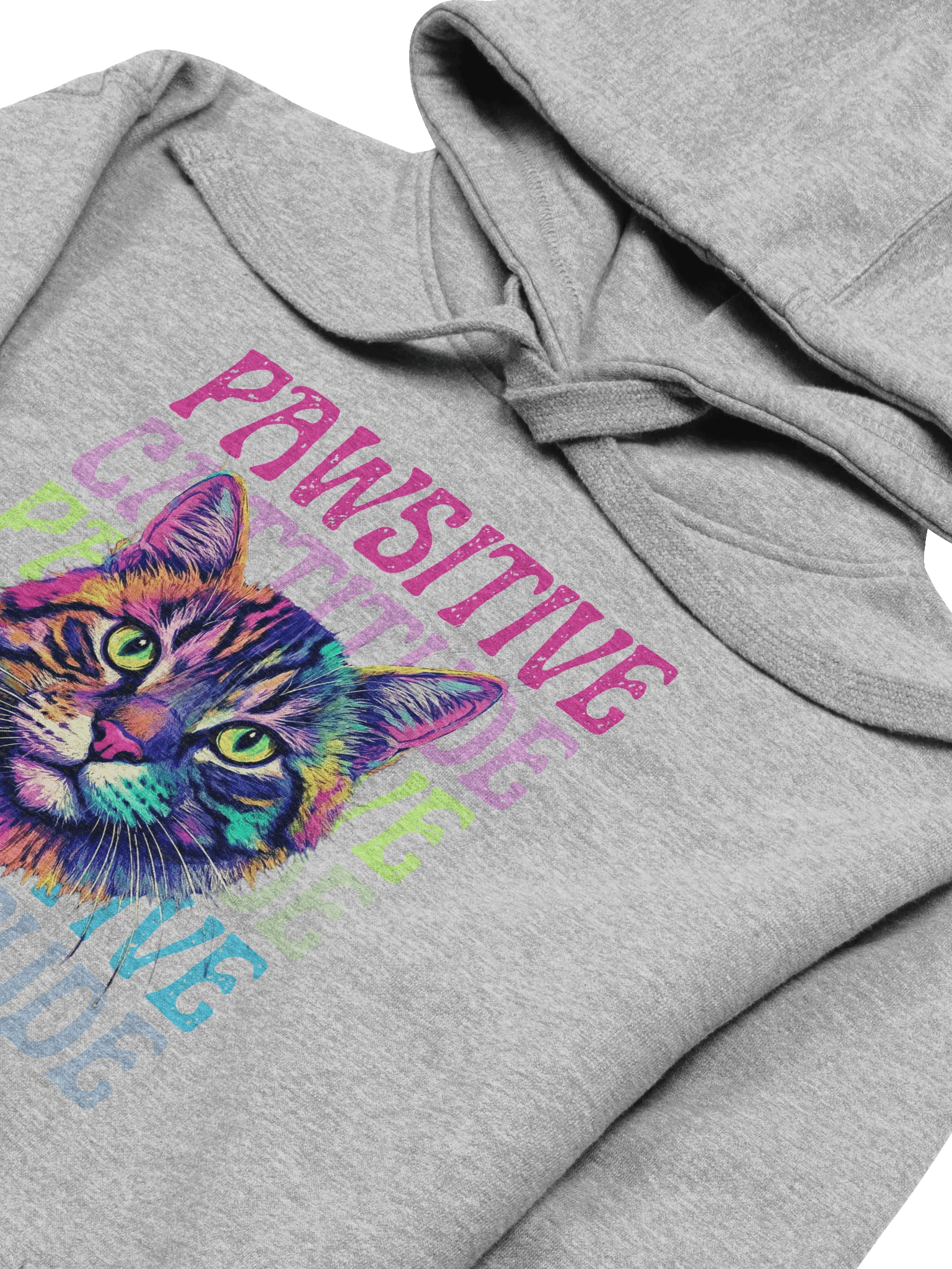 Pawsitive Cattitude Front Graphic Hoodie product image (9)