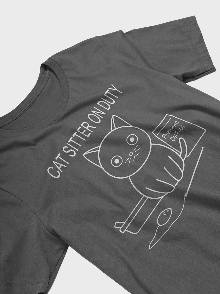Cat Sitter on Duty (White Print) - Unisex Adult Super Soft Lightweight T-shirt product image (2)
