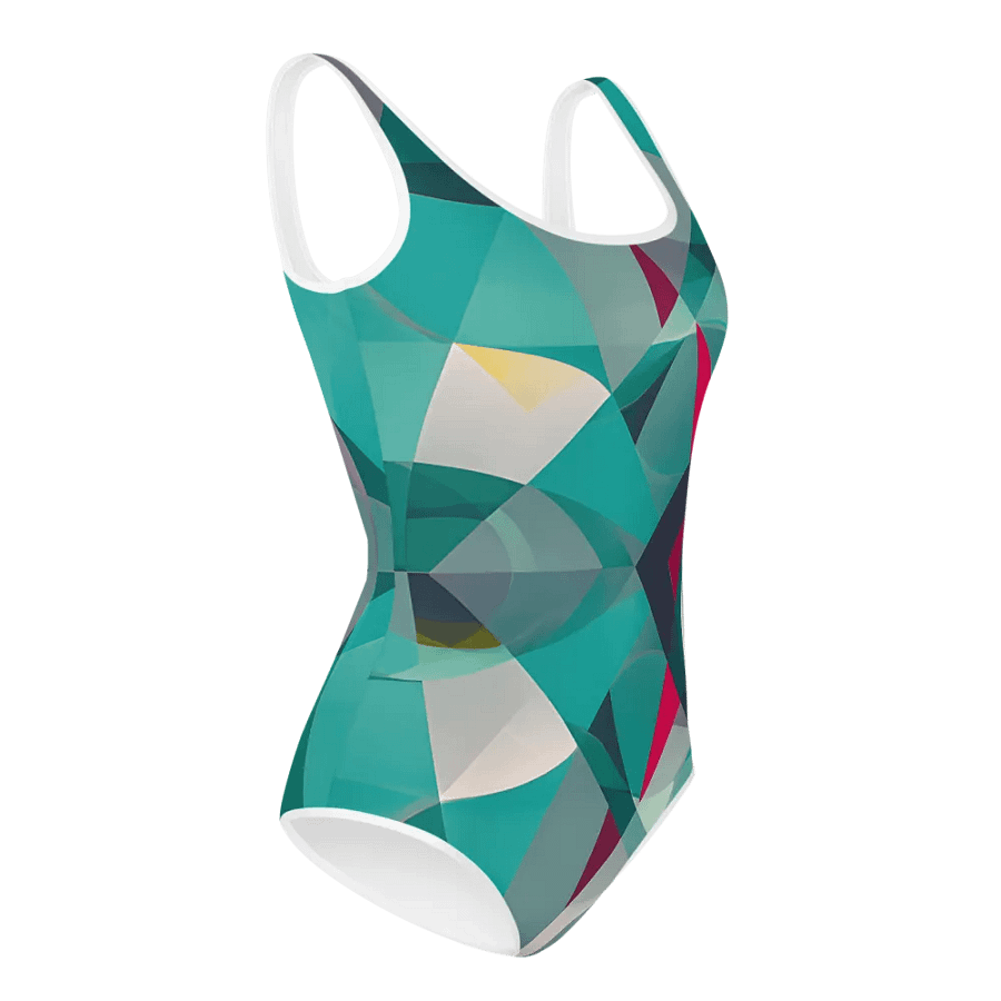 Abstract Lithographic Pattern Design Youth One Piece Swimsuit - V9 product image (3)