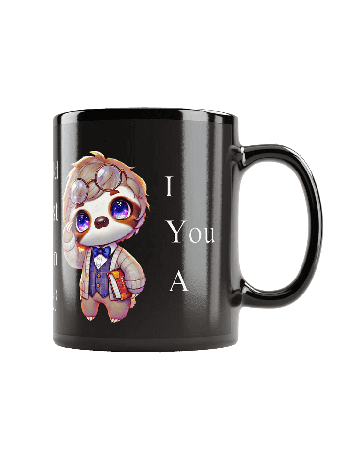 Librarian Sloth Black Glossy Mug product image (1)