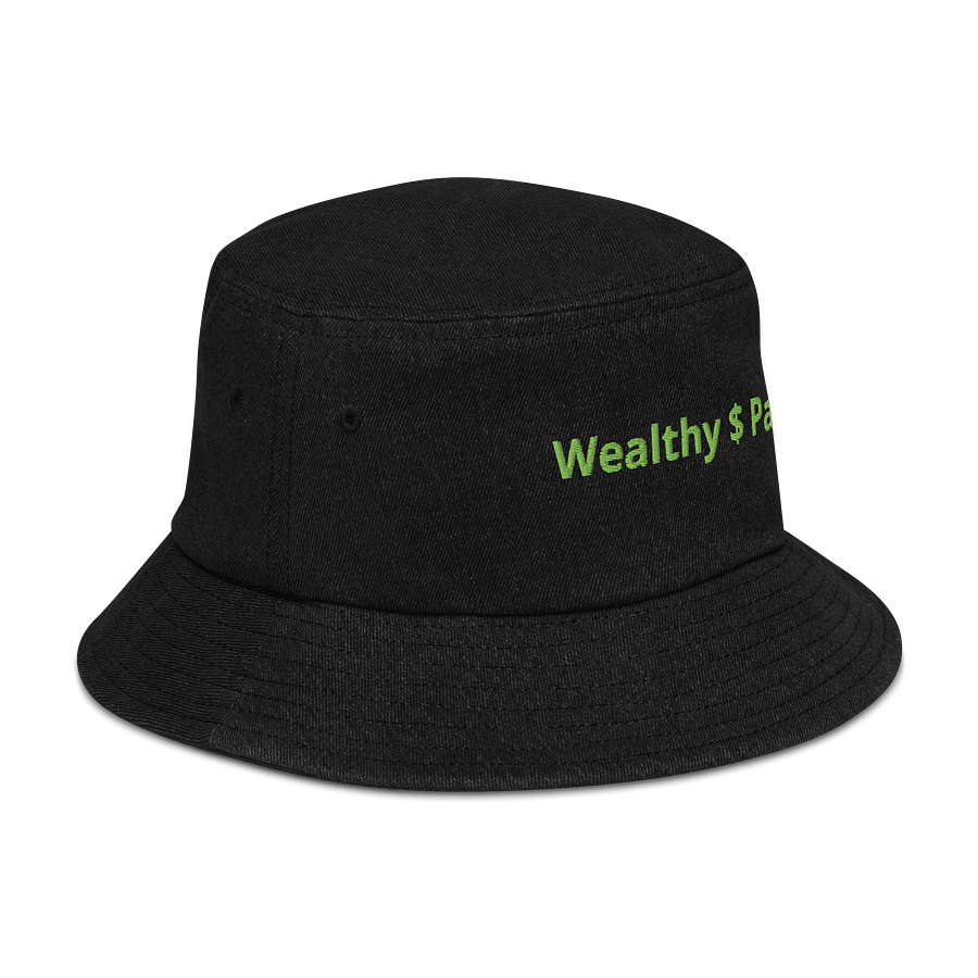 FAST MONEY GREEN Wealthy $ Paid Denim Bucket Hat product image (3)