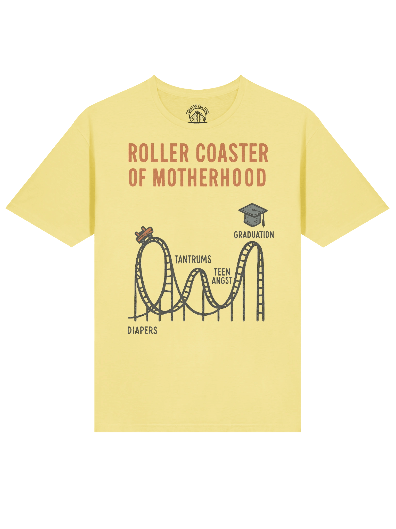 Roller Coaster of Motherhood Funny Mom Life T-Shirt – Diapers to Graduation Ride product image (15)