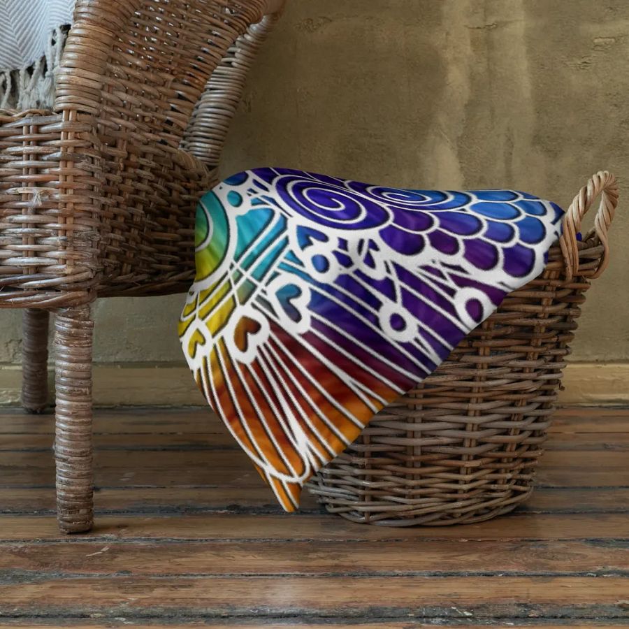 Colorful Retro Flowers Throw Blanket product image (22)