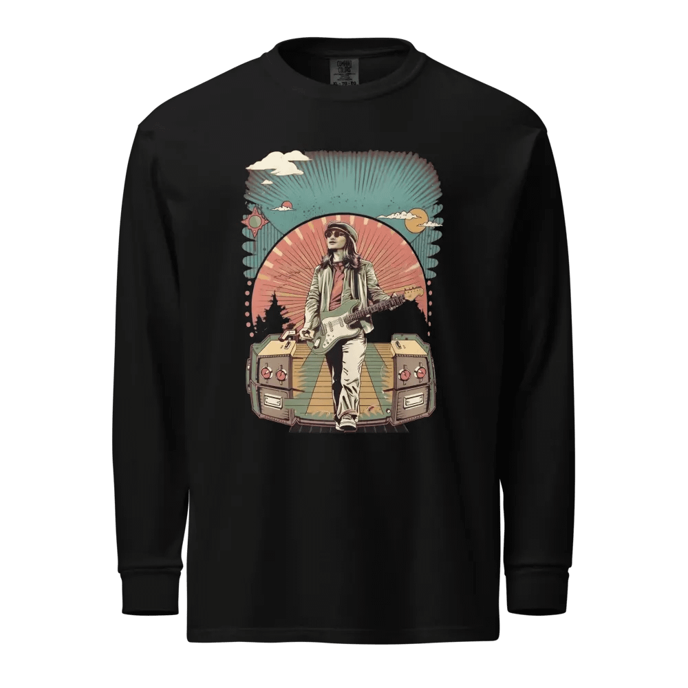 Vintage 70's Style Guitarist Comfy Long Sleeve T-Shirt product image (1)