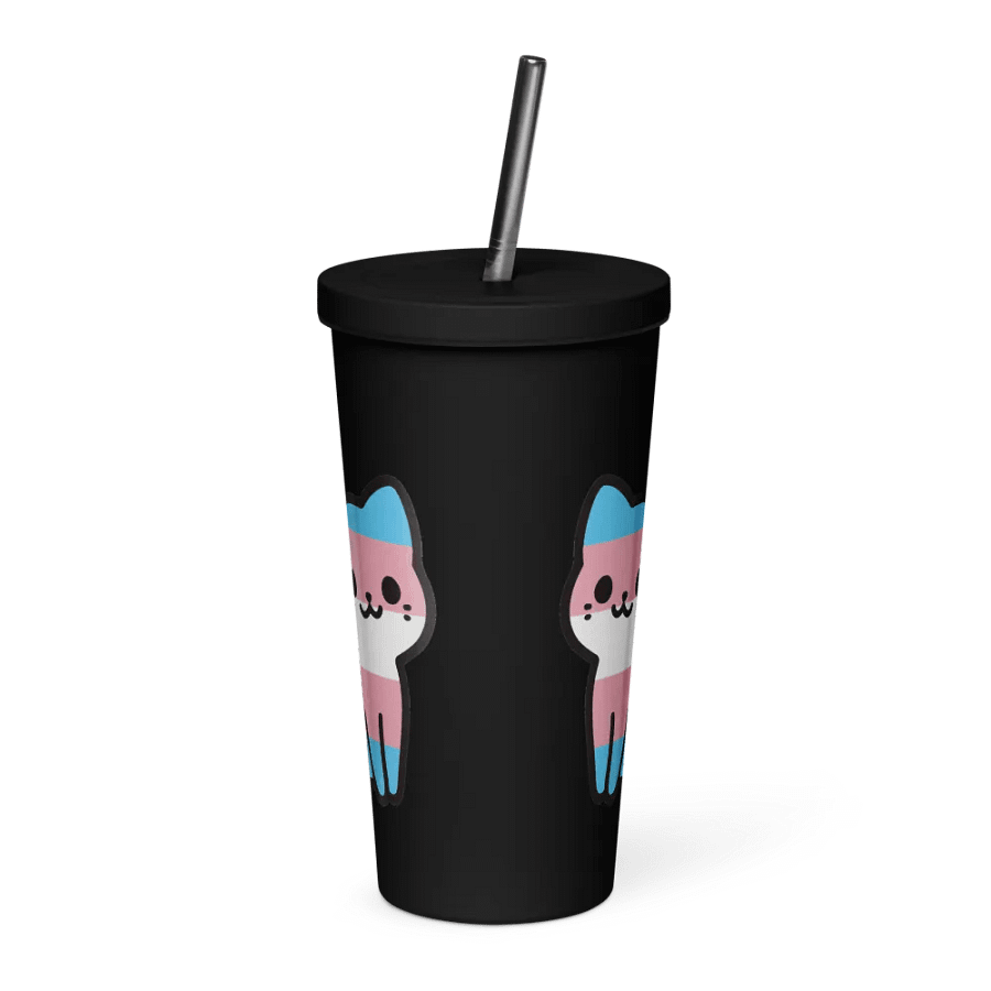 Transgender Pride Double Cat Straw Cup product image (1)