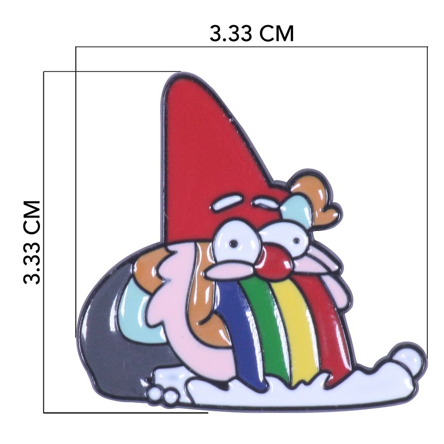 Rainbow Puking Gnome Pin product image (3)