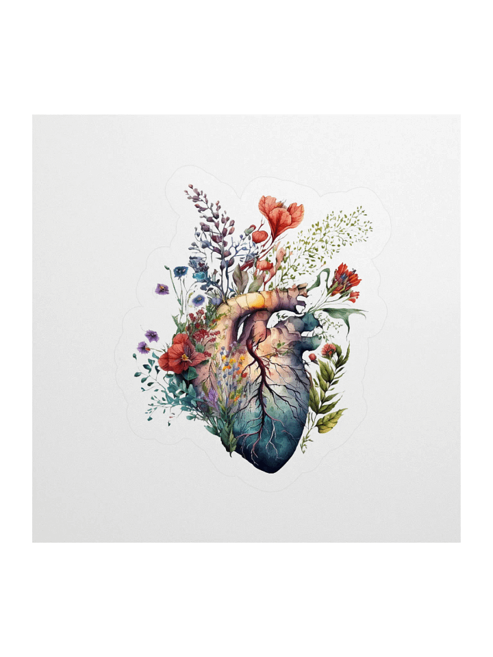 Wildflower Heart Sticker – Floral Anatomy Watercolor product image (2)