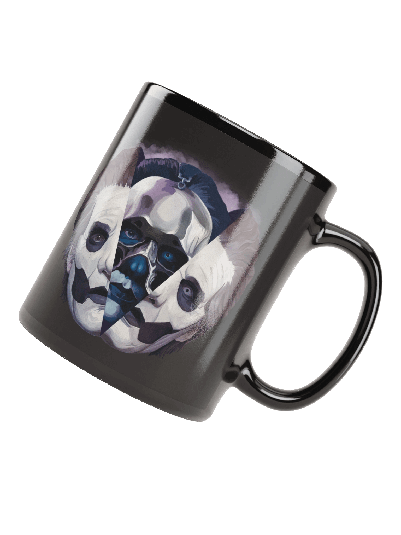 Symmetrical Fragmented Face Black Glossy Mug product image (8)