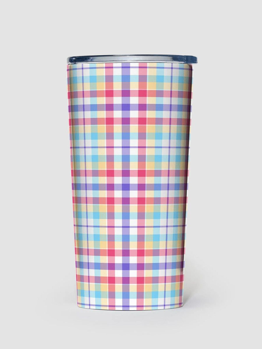 Purple, Pink, and Blue Plaid Travel Tumbler product image (2)