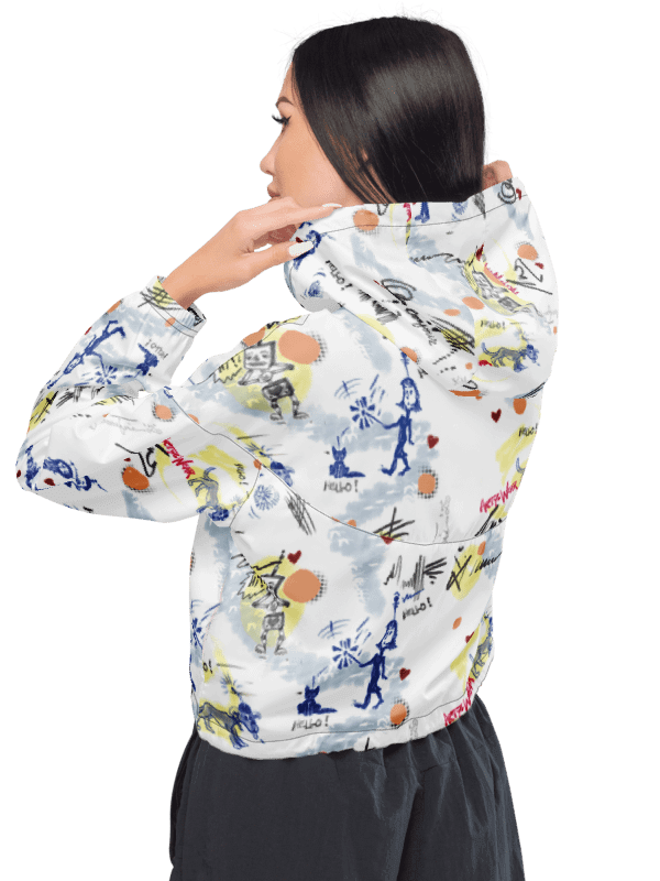 ArtToon #3 Women's Crop Windbreaker/Hello product image (4)