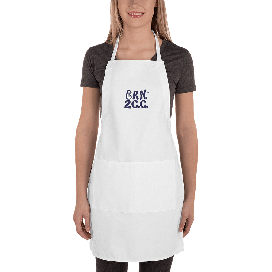 🦞BRN.2C.C.™ | Embroidered Apron | Coastal Cooking Vibes | Navy Blue Logo product image (2)