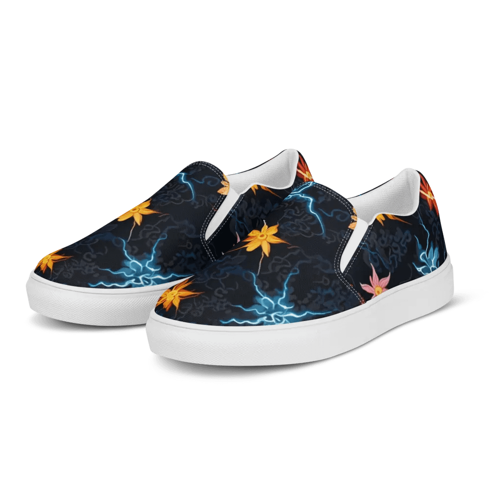 Neon Lightning and Floral Fusion Slip-Ons product image (3)