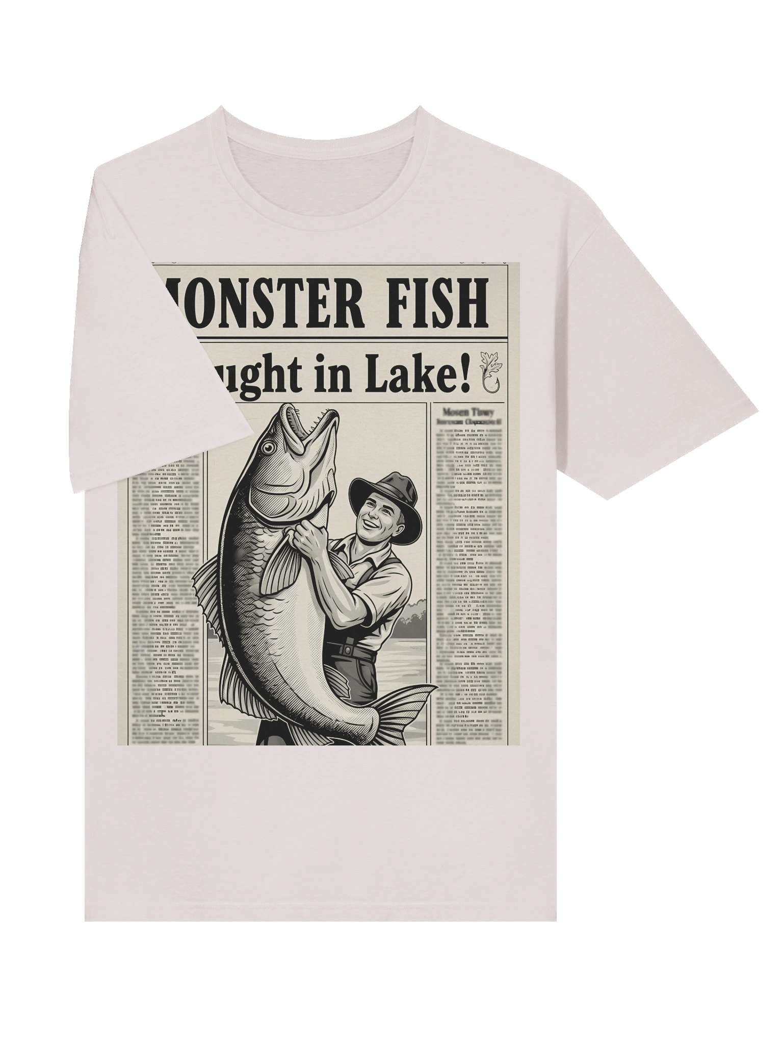 Vintage newspaper - Monster Fish Caught in Lake! T-Shirt product image (25)
