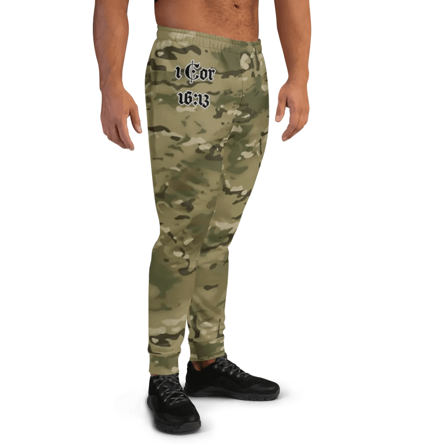 Faithful Camo: 1 Corinthians 16:13 Male Joggers - Multicam product image (8)