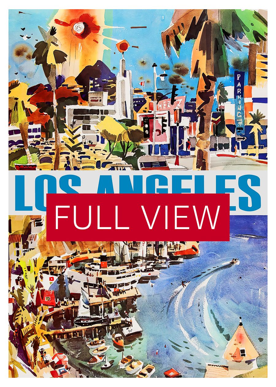 Los Angeles, USA, Hollywood, 1960s — retro vintage travel poster, retro travel art, retro travel wall art product image (3)