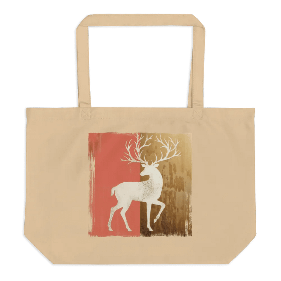 Holiday reindeer charm -organic tote bag product image (1)