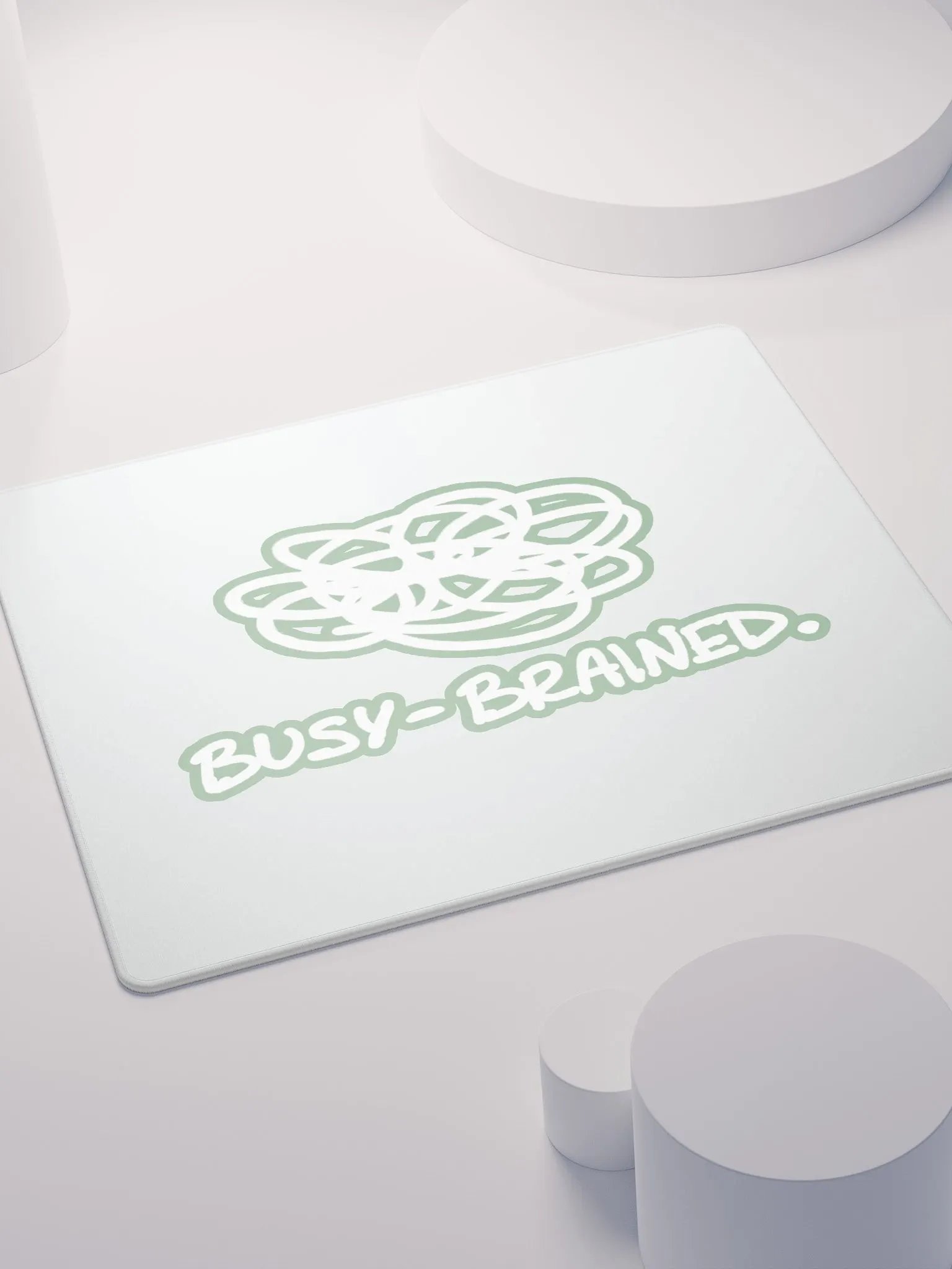 BUSY-BRAINED (lined design, #96B697) mouse pad product image (4)