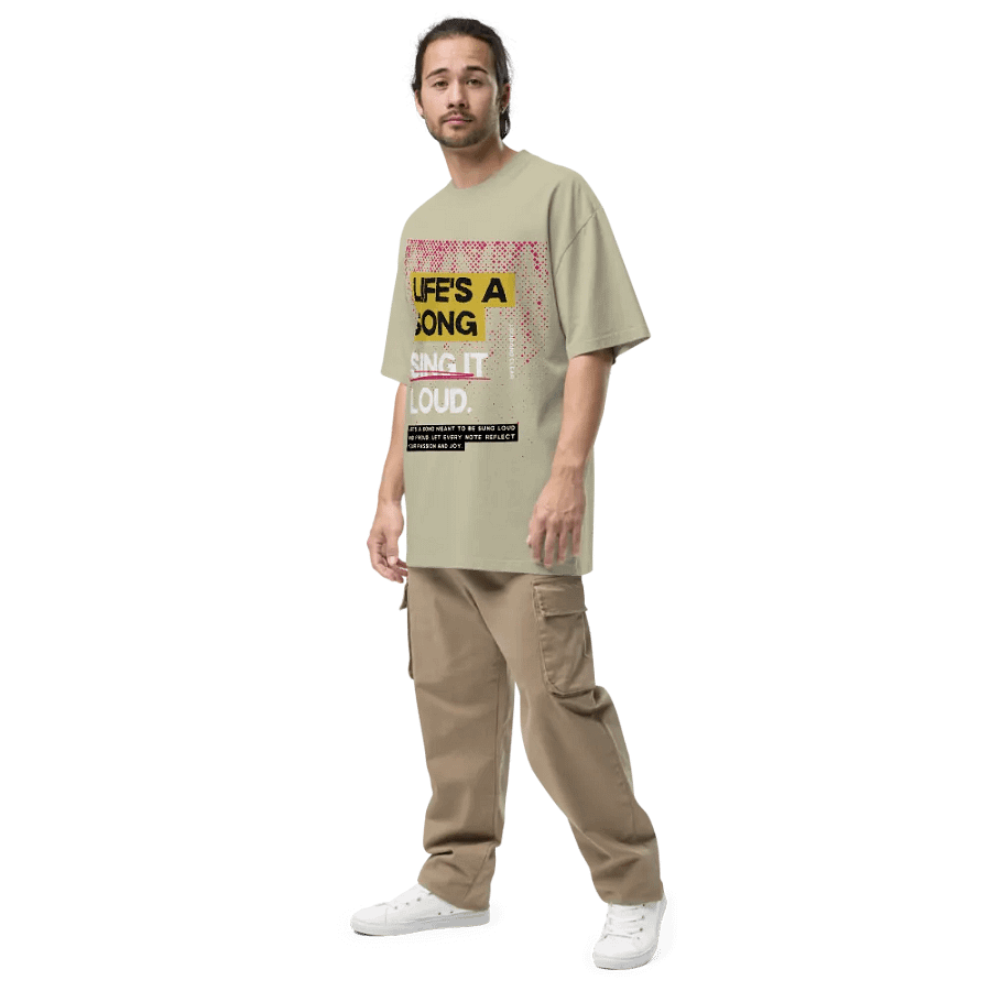 Life is a song, sing it loud oversized tee product image (6)