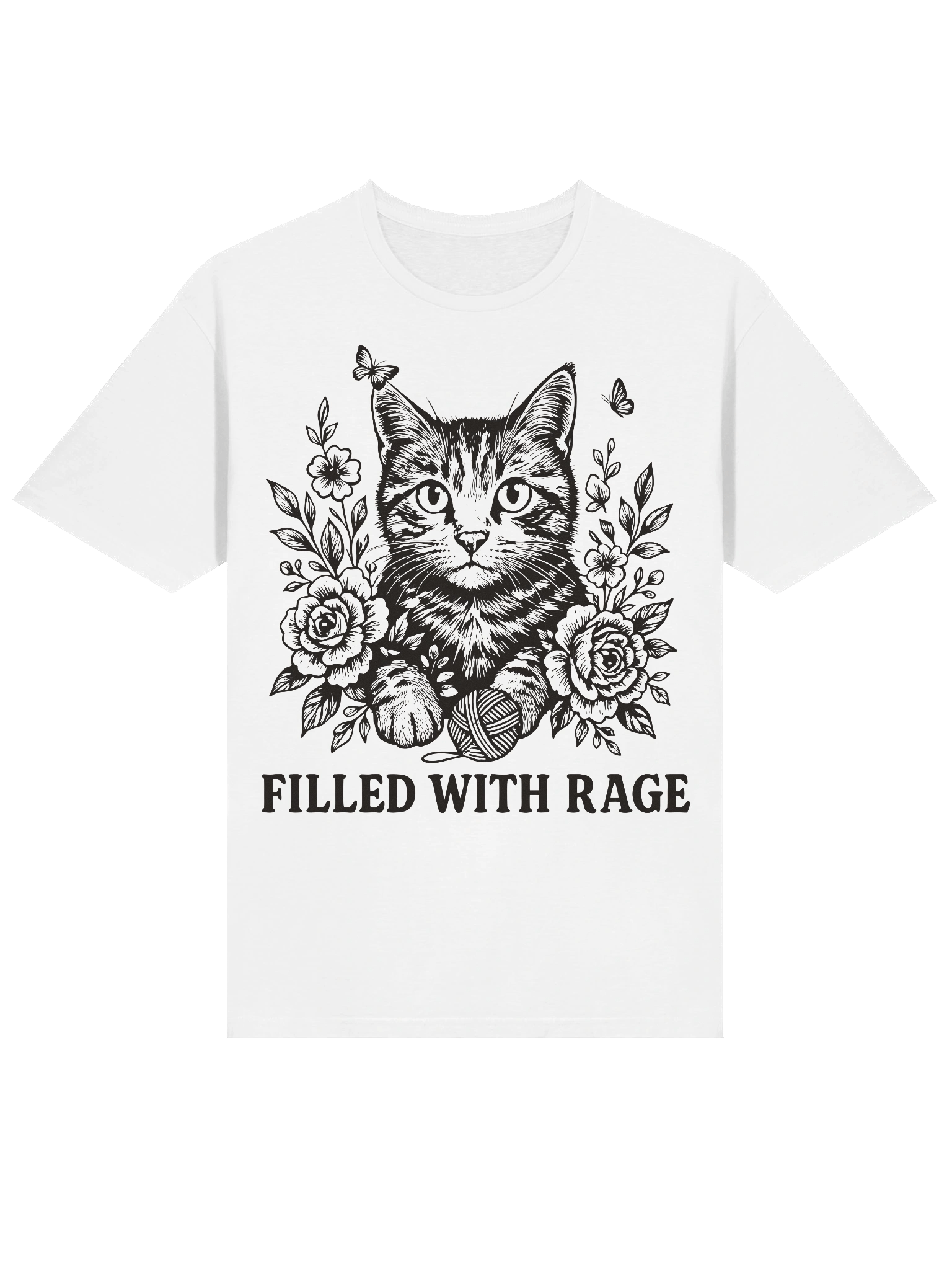 Filled With Rage Feline Floral T-Shirt product image (18)