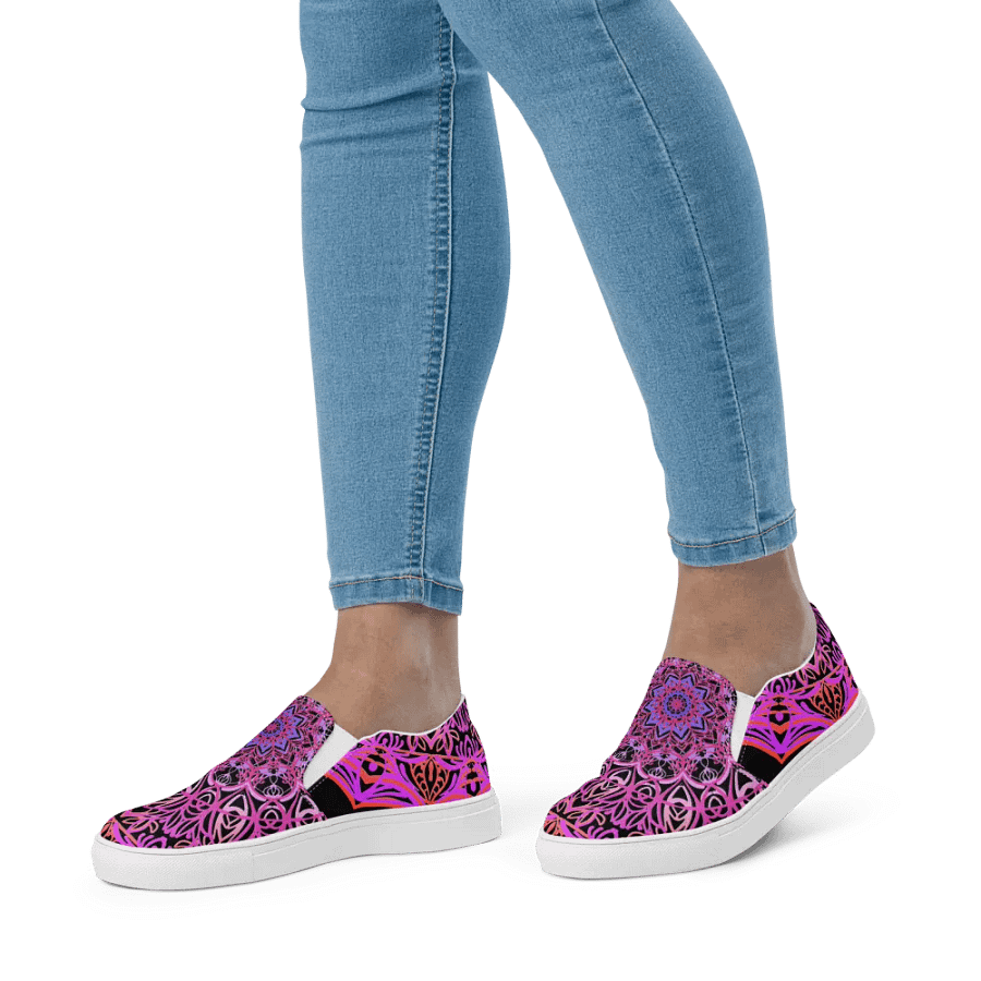 Symmetrical Serenity Mandala Canvas Shoes product image (3)