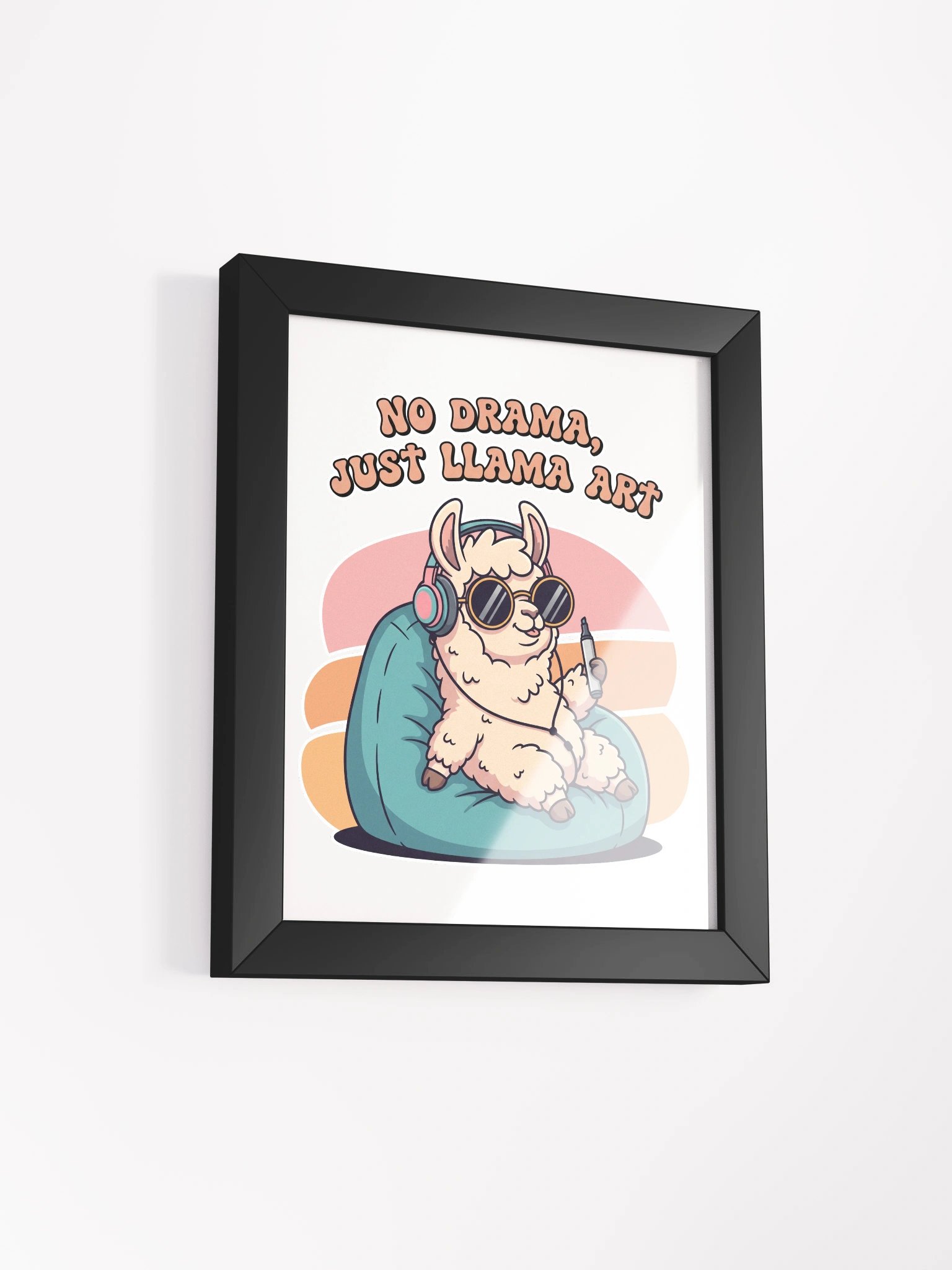 Chill Llama with Marker Framed High-Quality Matte Poster product image (2)