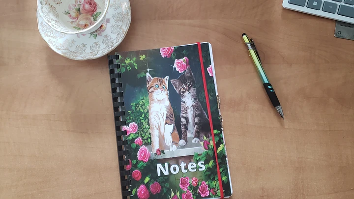 Handmade Sweet Kitten Comb Notebook with Elastic Closure and Pockets product image (1)