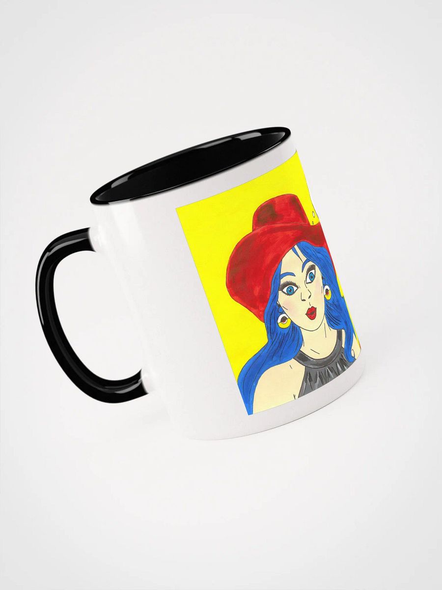 Pop art girl (art by Dina R.) acrylic painting picture - Ceramic Mug with Color Inside product image (17)