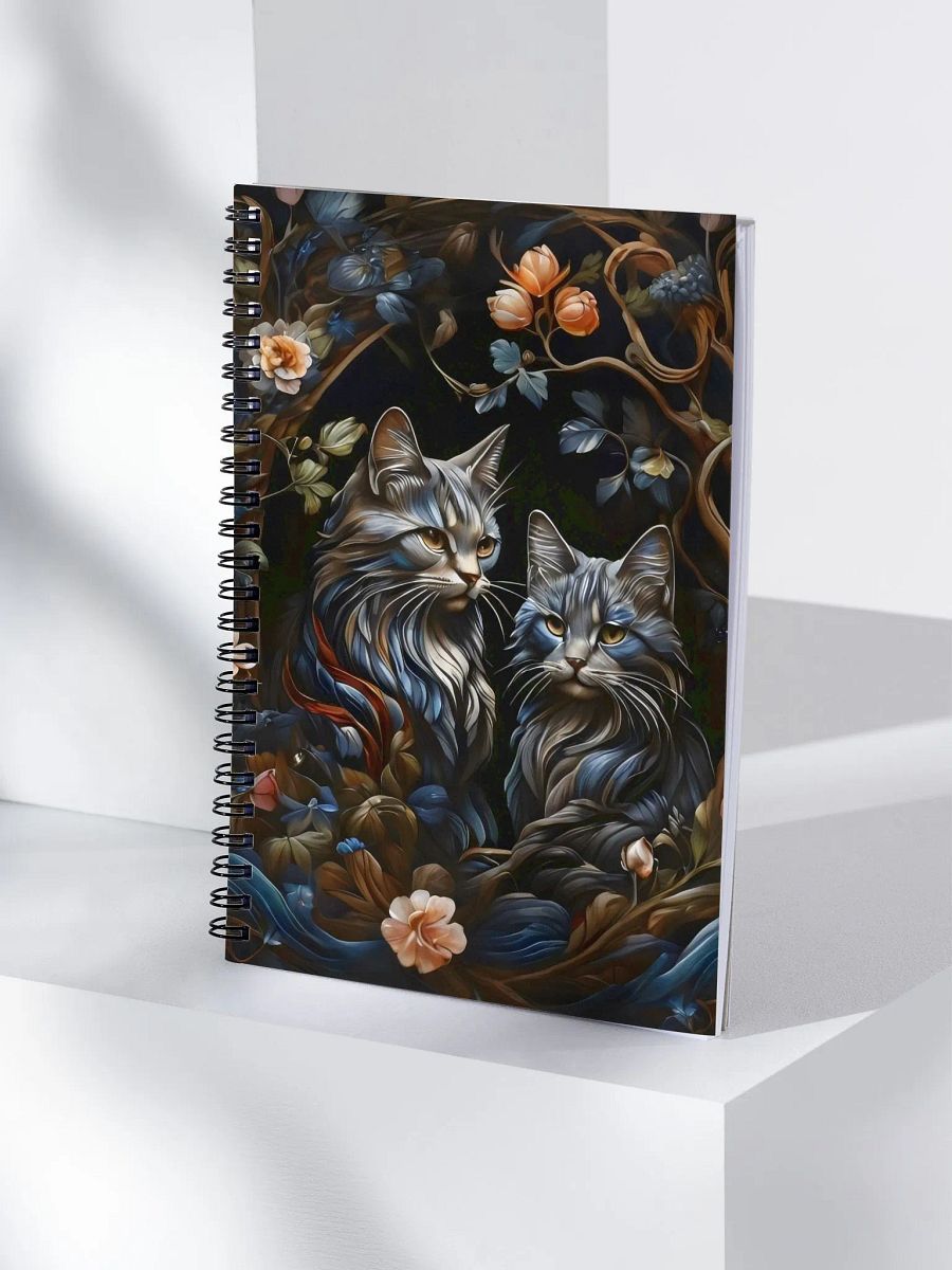 Regal Cats & Floral Art Spiral Notebook product image (4)