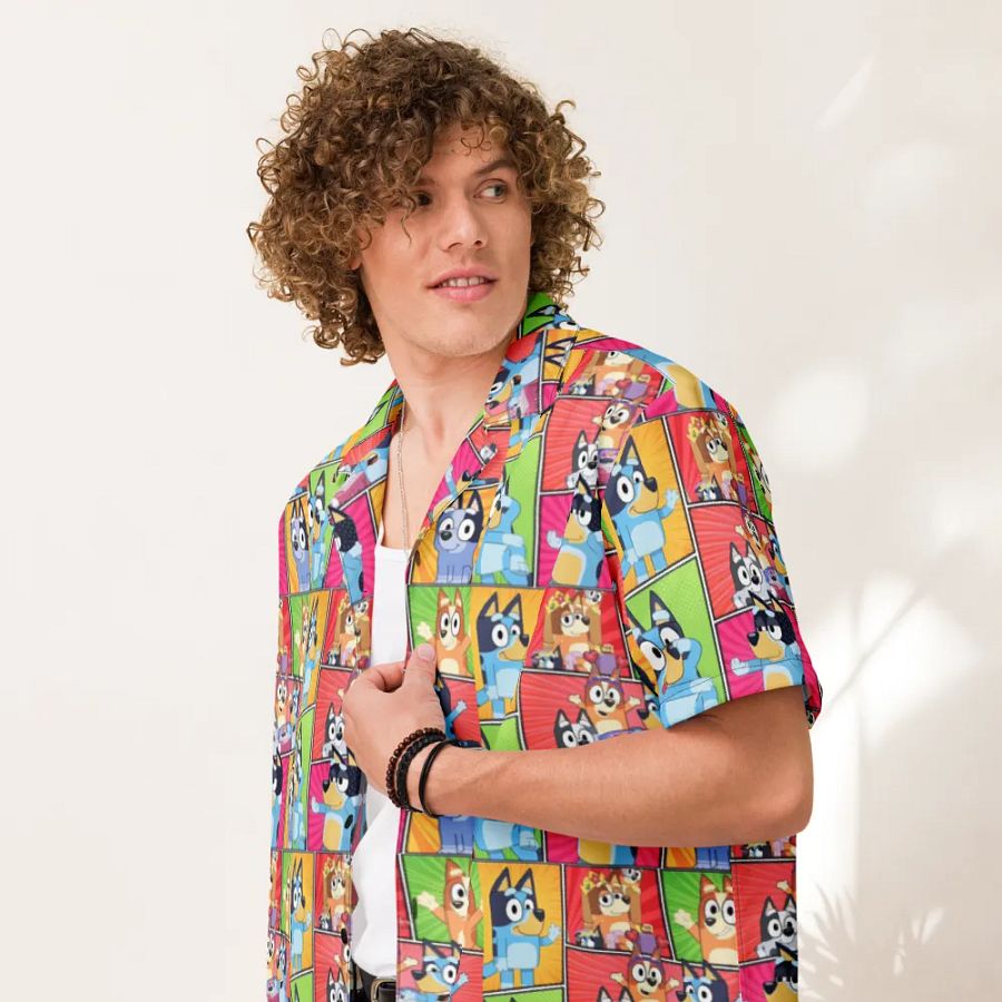 Aussie Heeler Design _ CoachShawStudio's Streetwear Shirt _ Custom Unisex Short Sleeve Button Down Shirt product image (7)