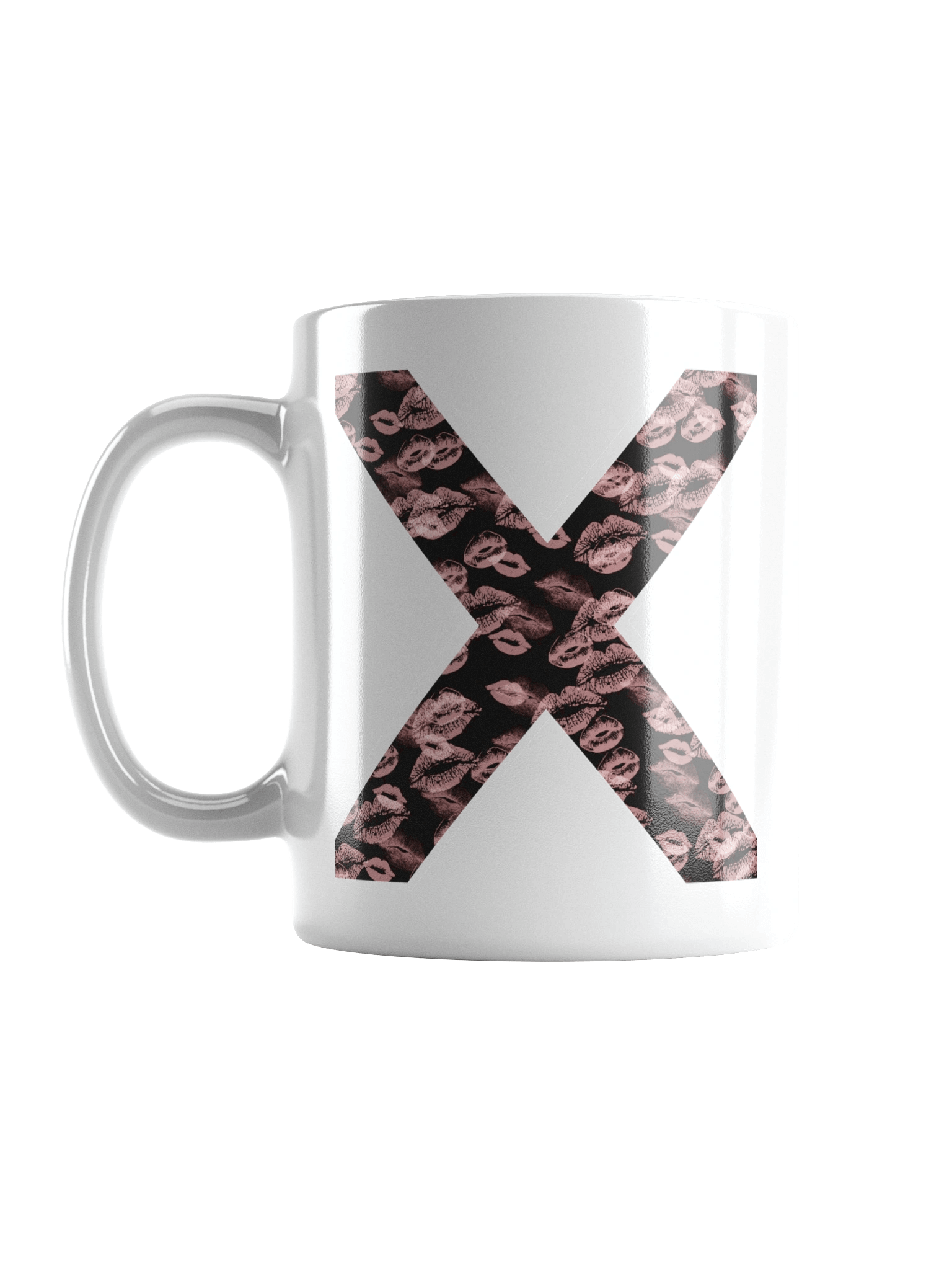 Black X Pink Lipstick Kisses | Glossy White Mug product image (17)