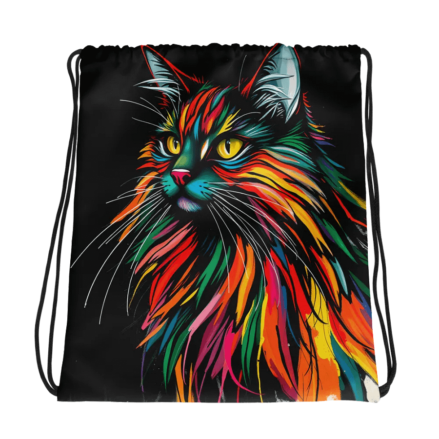 Meow Mix, the Vibrant kitty Adventure Drawstring Backpack product image (1)