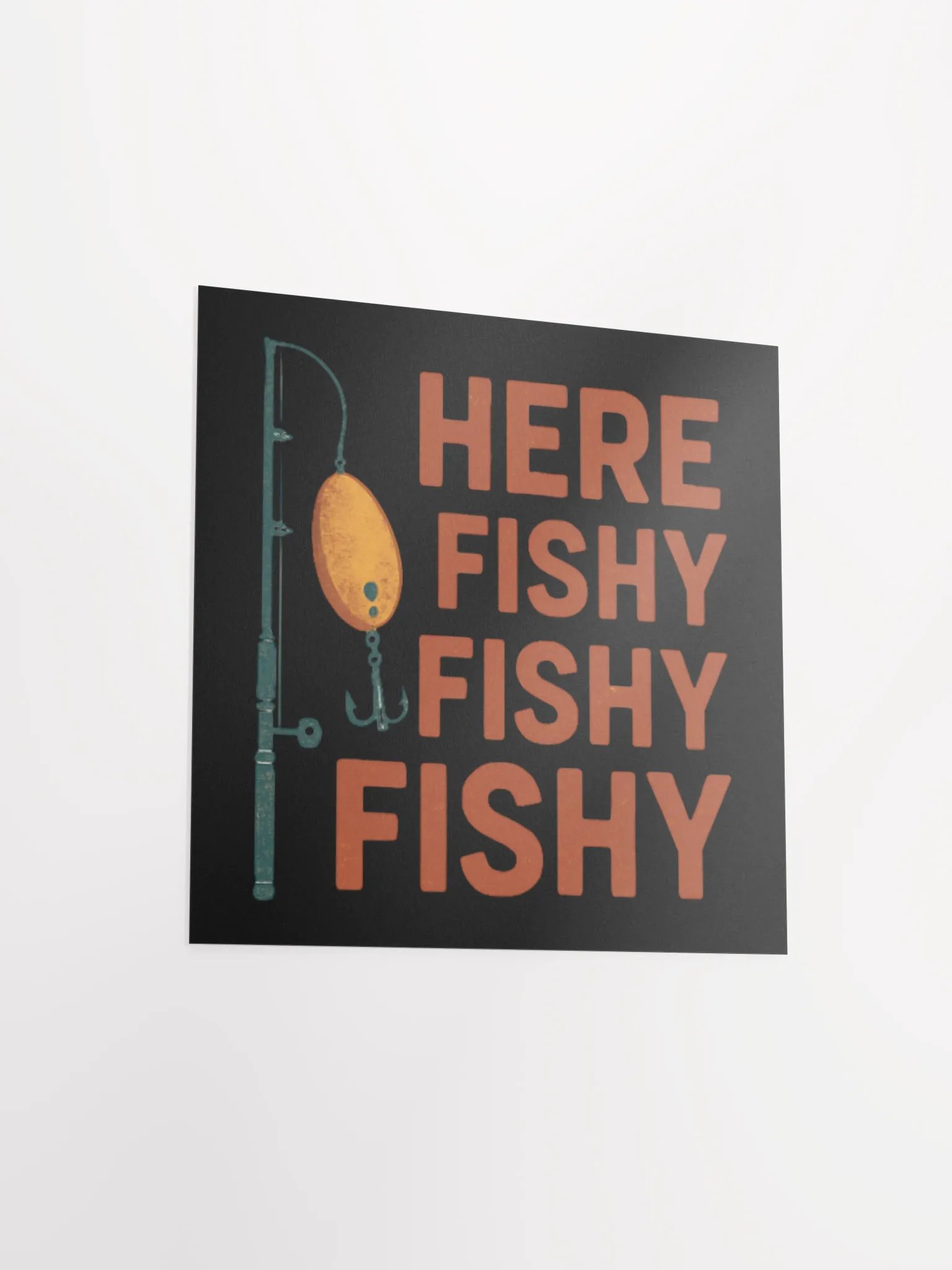 Vintage Here Fishy Fishy Fishy Poster – Retro Fishing Decor product image (15)