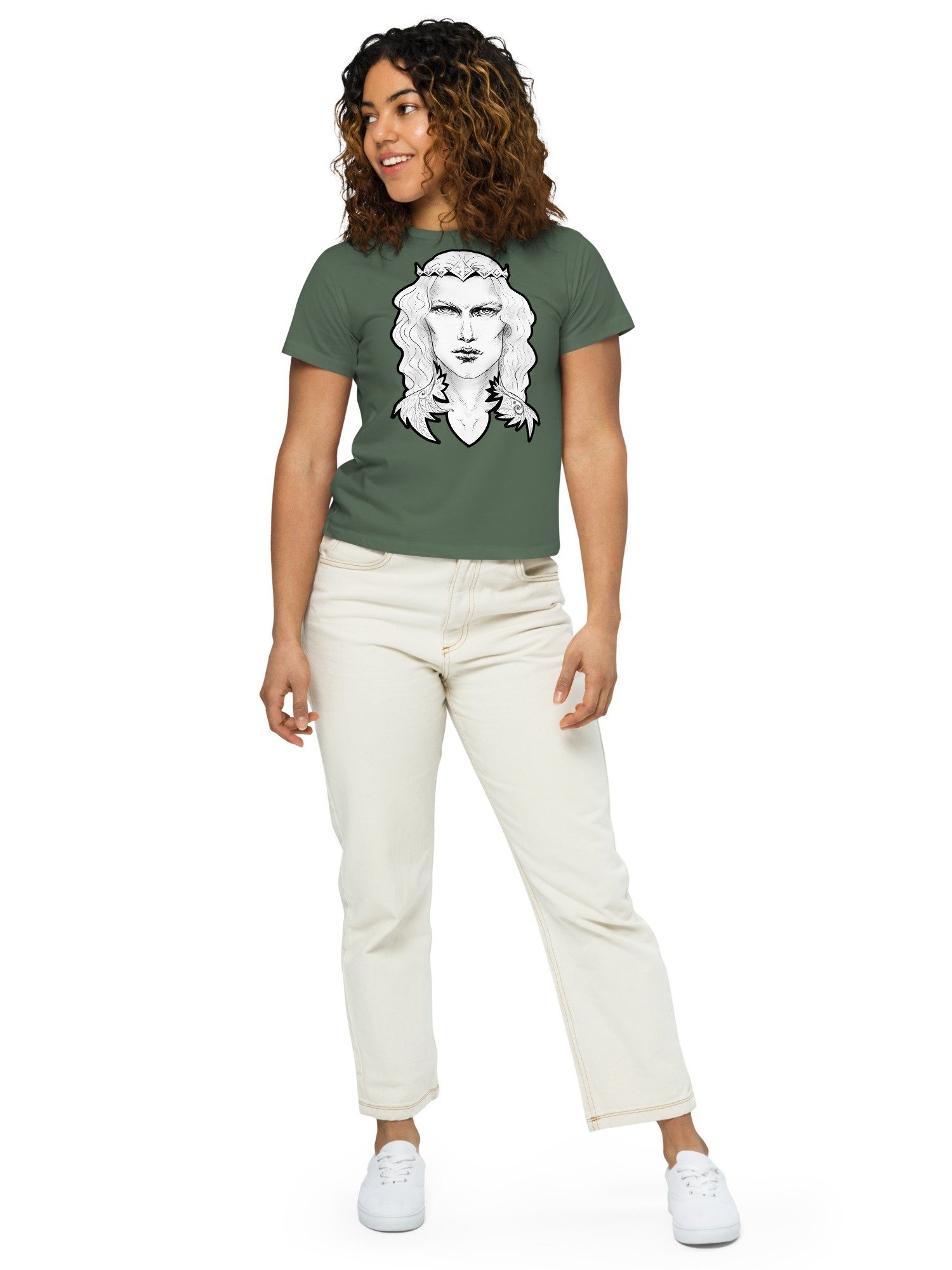 Prince Charming Black Line Women's High-Waisted Tee Cotton Heritage product image (9)