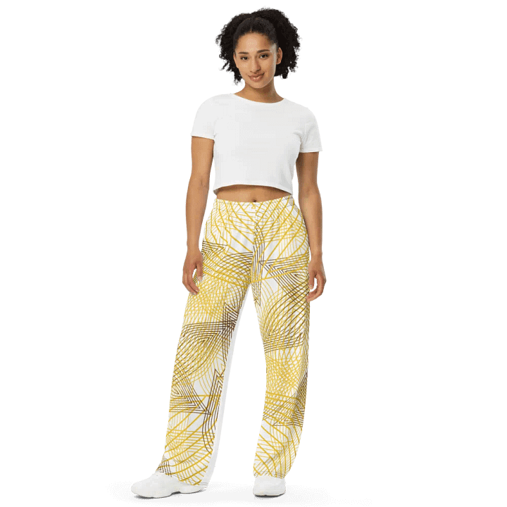 Pants with golden lines and leaf design product image (2)