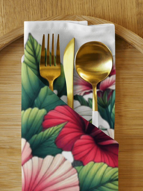Orchid Oasis Cloth Napkin Set | AI Design flower product image (2)
