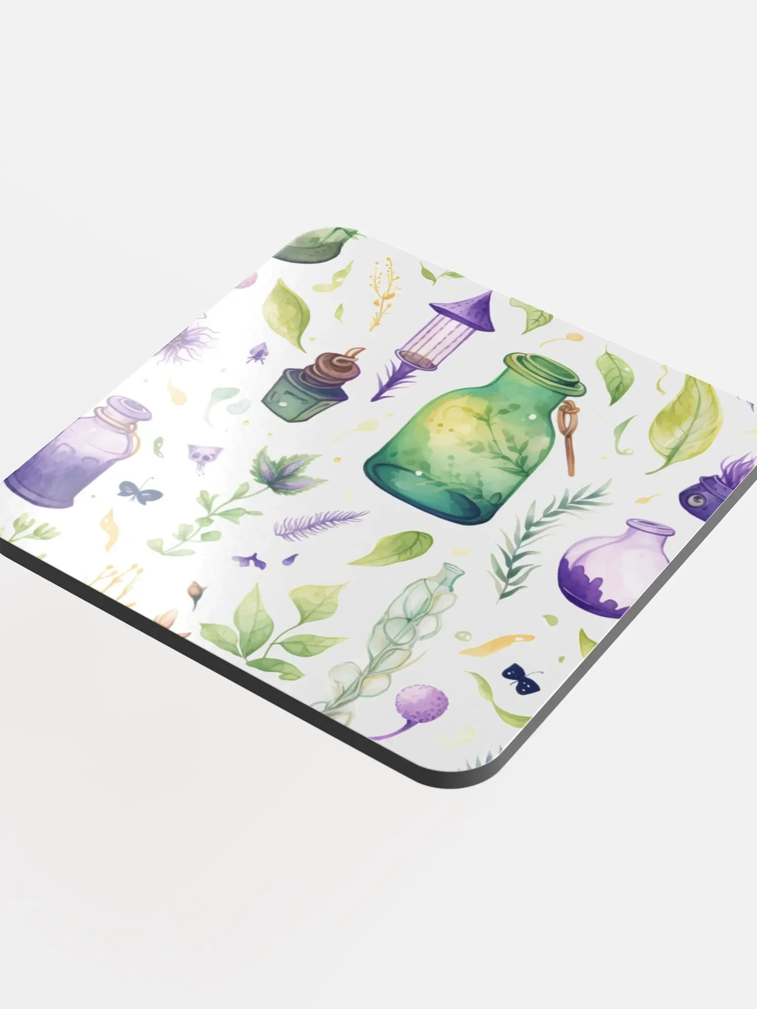 Glossed Cork Coaster 🟩 🟪 Fascinating Watercolor Pattern - Motif 12 product image (4)