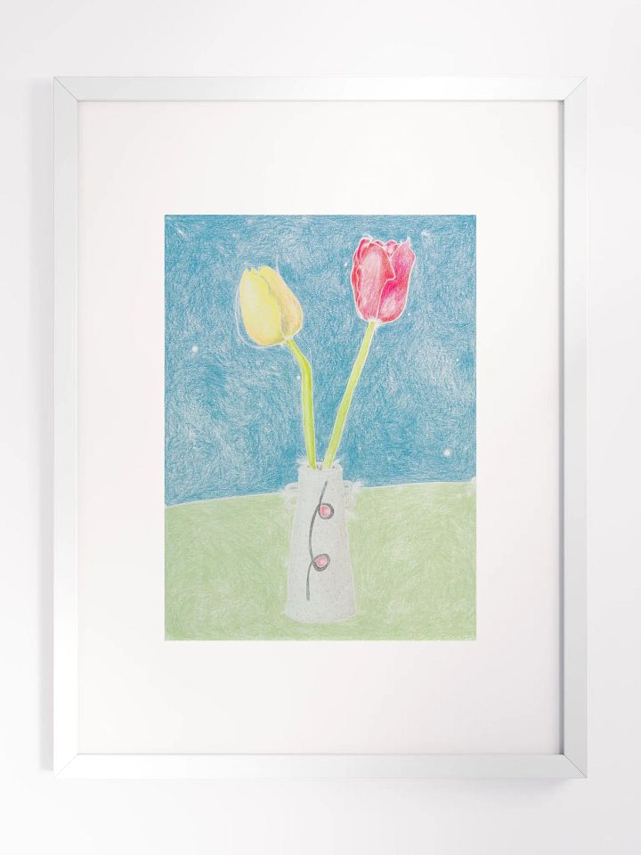 Two tulips print framed product image (9)