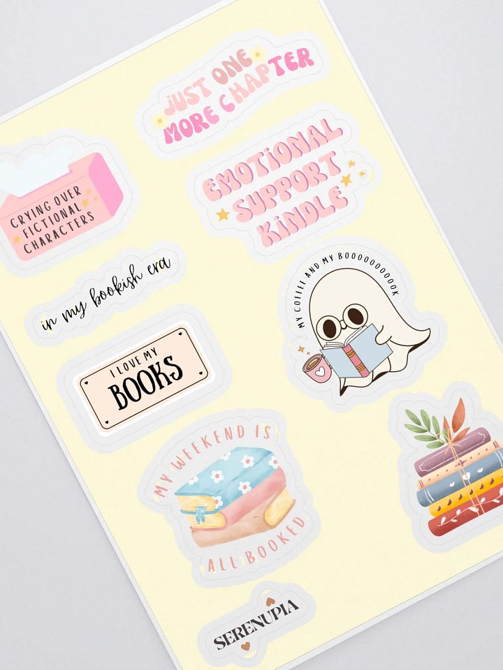 Aesthetic Pink Shades Reading and Books Stickers Pack product image (1)