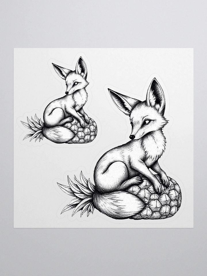 Vixen on a pineapple Ink draw vinyl sticker product image (1)