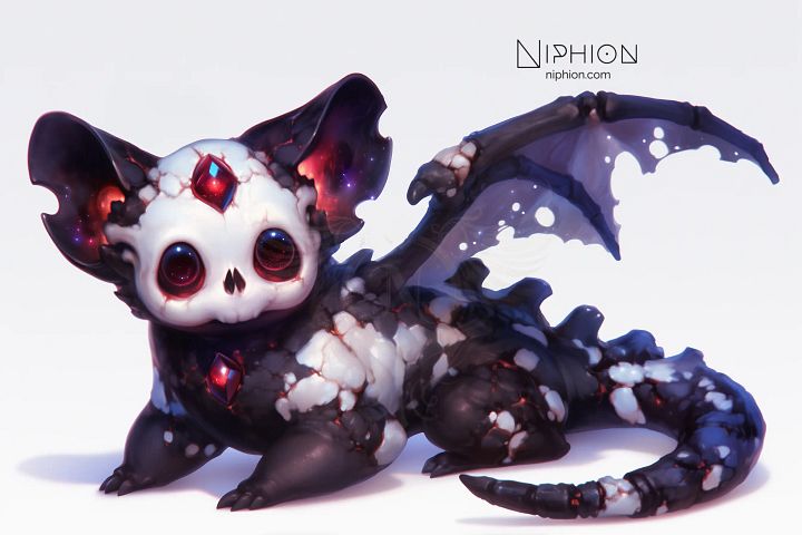 Necrocritter #7 – Exclusive Digital Art | Cute Skeleton Fantasy Creature product image (1)