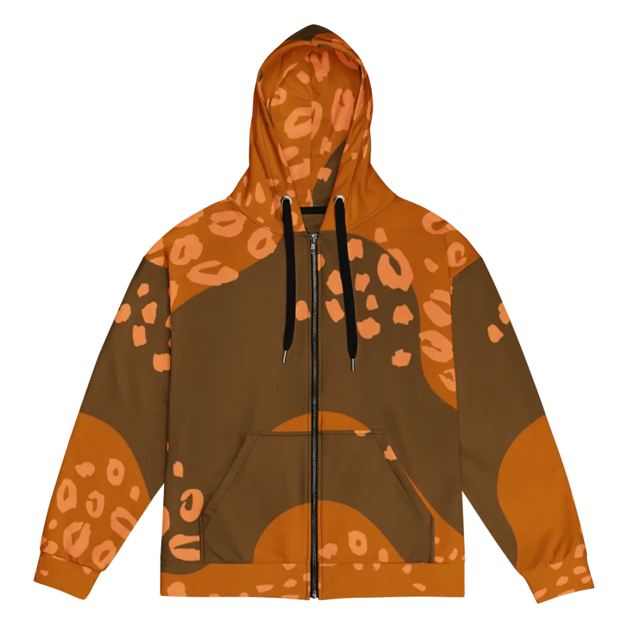 Flowing Orange Spots Unisex Zip Hoodie product image (7)