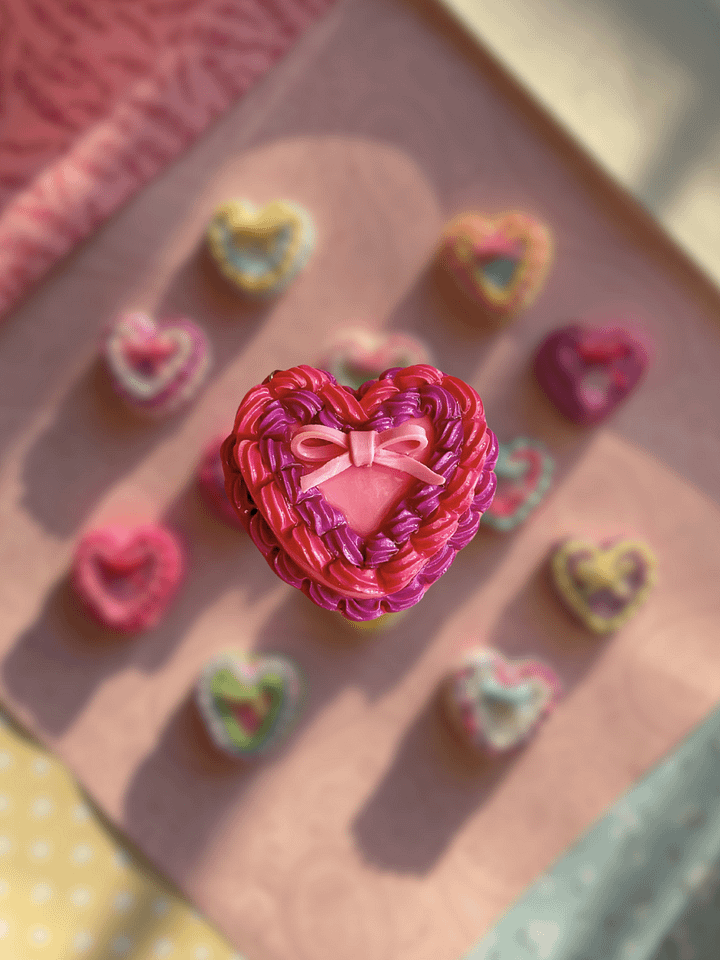 Velvet Blush - Coquette Heart Cake Keychain product image (1)
