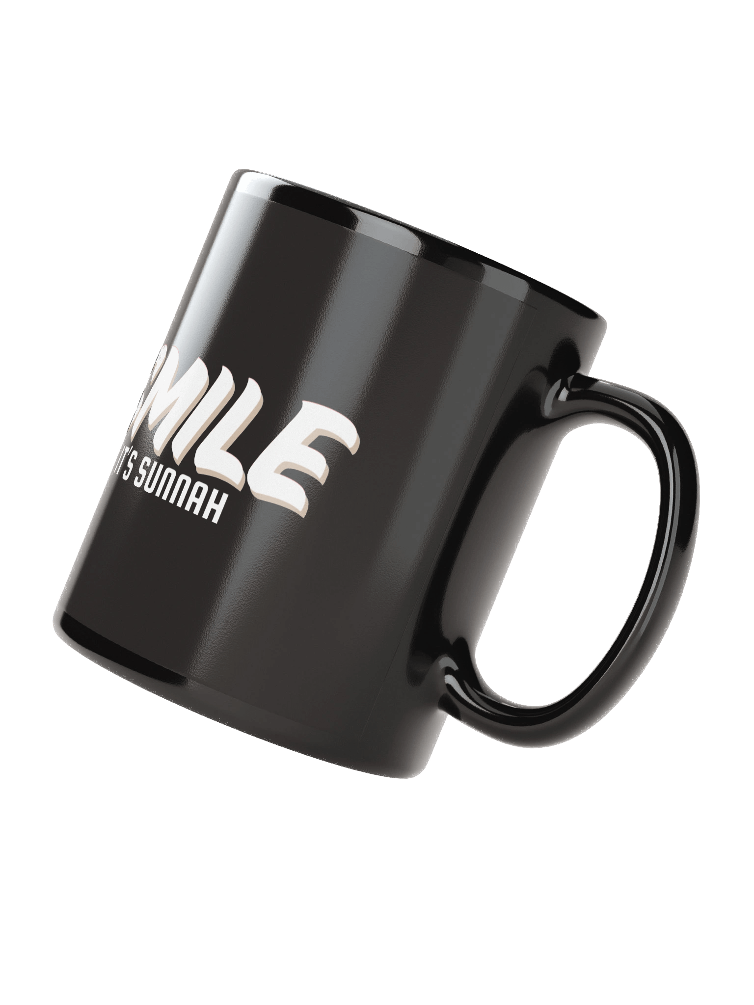 Black "Smile It's Sunnah" Mug in White product image (5)