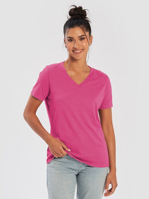 Photo showing Bella+Canvas Women's Relaxed V-Neck T-Shirt 