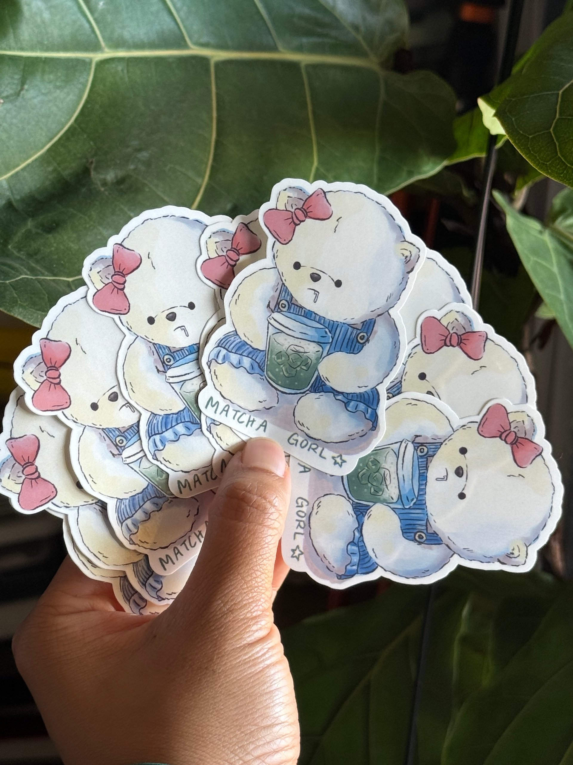 Matcha Gorl Amber Beary Waterproof Vinyl Sticker product image (3)