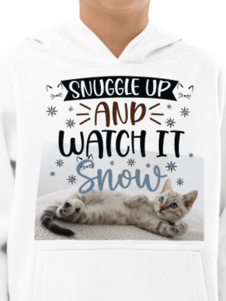 Snuggle Up and Watch It Snow Kitten Youth Pullover Hoodie product image (1)