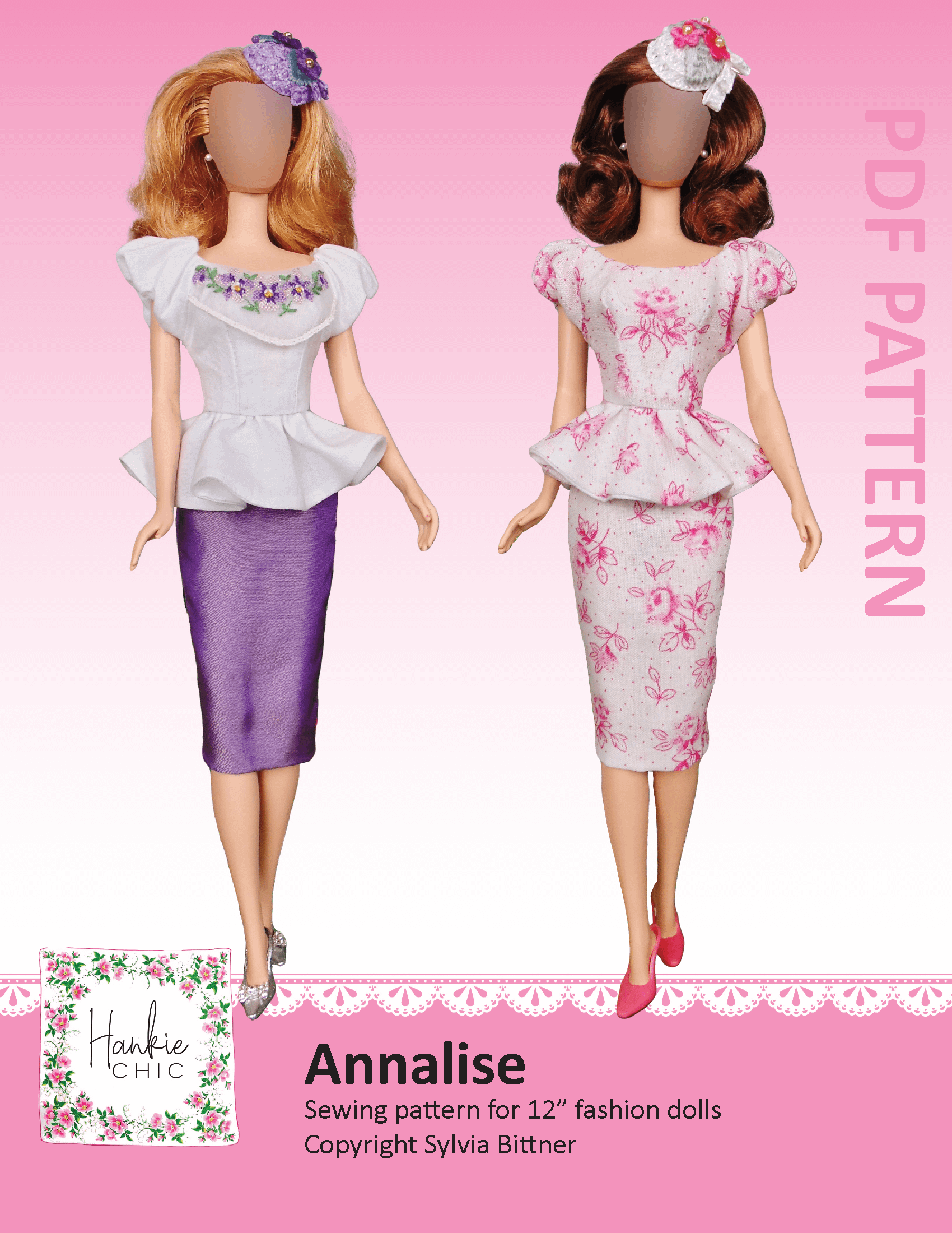 Annalise sewing pattern for 12" fashion dolls product image (1)