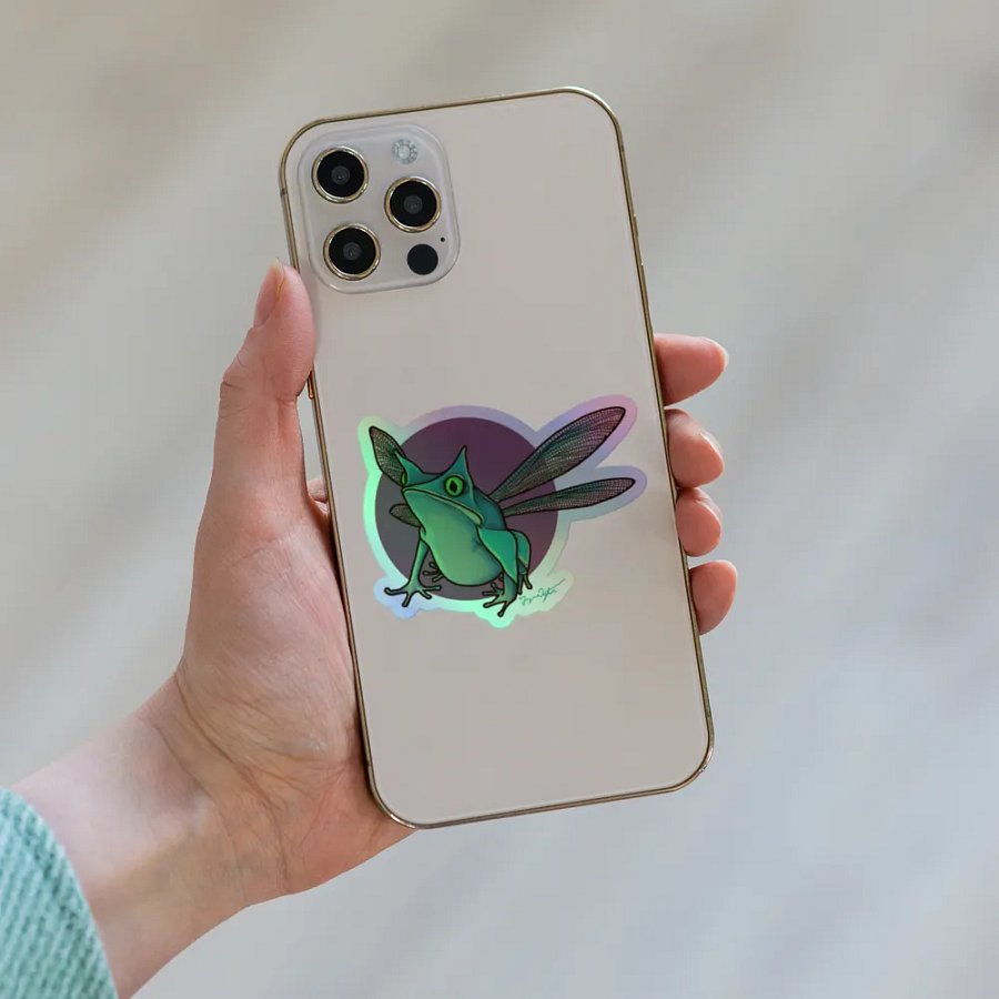 Dragonfly Frog Holo Sticker product image (8)