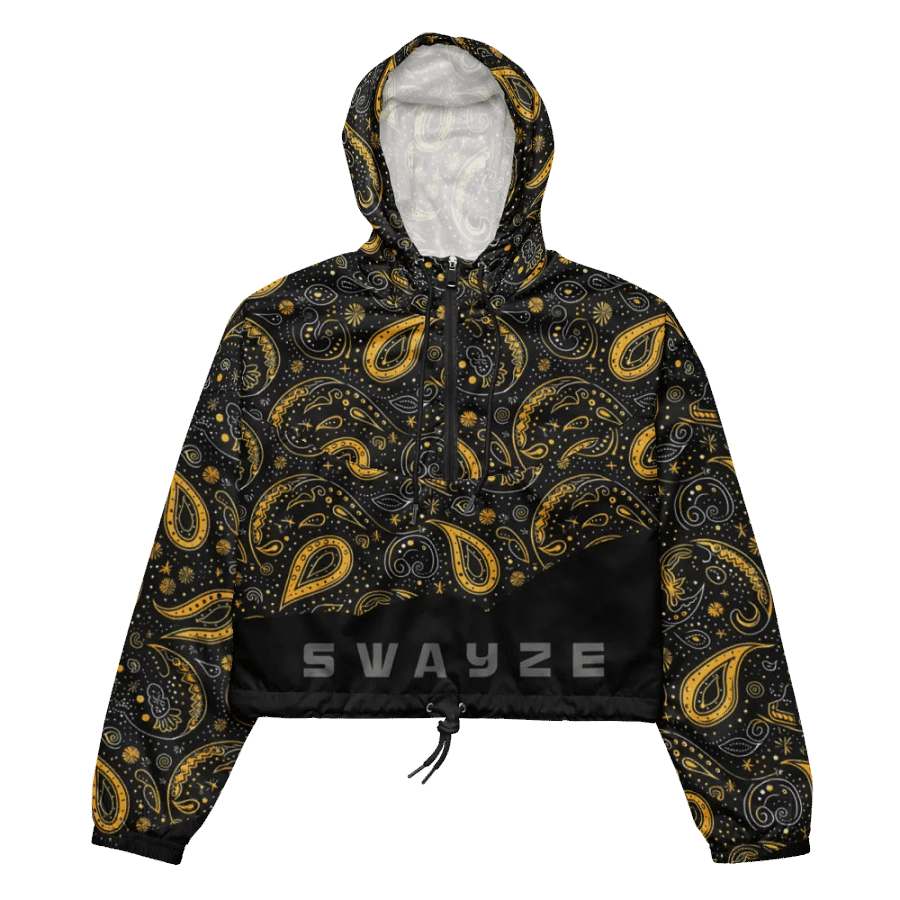 Yellow Paisley Gang Women's Cropped Windbreaker product image (1)